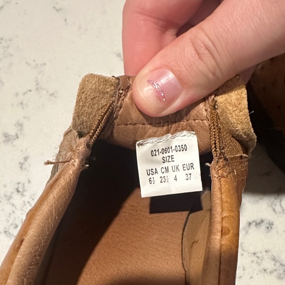 Roper Brown Leather faux ostrich Slip-On Loafers - Picture 6 of 7